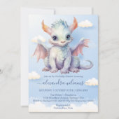 Schattige Baby Dragon Baby shower Kaart (Voorkant)