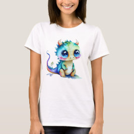 Schattige Baby Dragon Zittend op de grond T-shirt