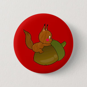 schattige baby eekhoorn ronde button 5,7 cm