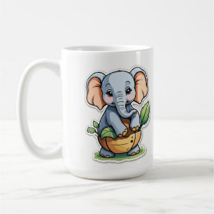 Schattige Baby Elephant Sticker - Schattigee Safar Koffiemok
