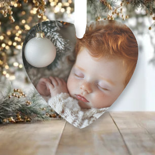 Schattige Baby-foto   Baby's eerste kerst Ornament