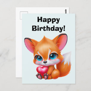 Schattige Baby Fox Briefkaart