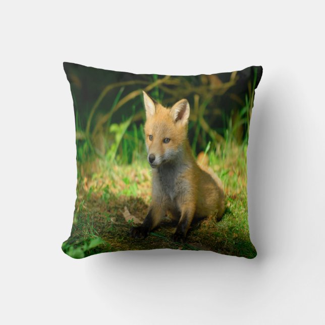 Schattige Baby Fox Kussen (Voorkant)