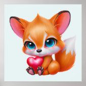 Schattige Baby Fox Poster (Voorkant)