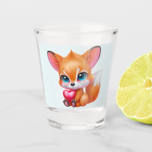 Schattige Baby Fox Shot Glas (Voorkant)