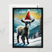 Schattige Baby Geit Kind Santa Animal Christmas Briefkaart (Voorkant / Achterkant)