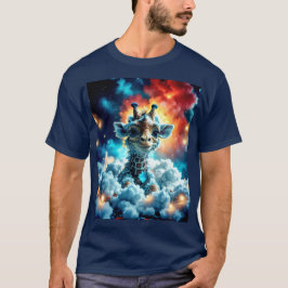 Schattige Baby Giraffe Head in Clouds T-shirt