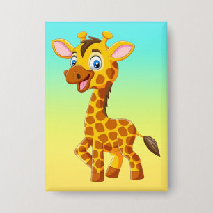 Schattige baby-giraffe lachende cartoon-35280 button