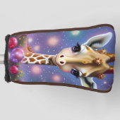Schattige Baby Giraffe met Holly en Glitter Golfheadcover (Voorkant)