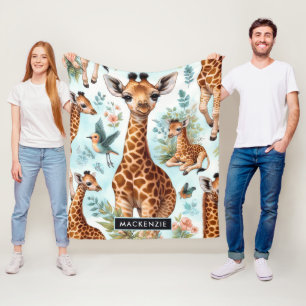 Schattige Baby Giraffe Patroon Fleece Deken