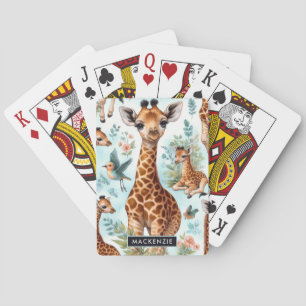 Schattige Baby Giraffe Patroon Pokerkaarten