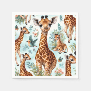 Schattige Baby Giraffe Patroon Servet
