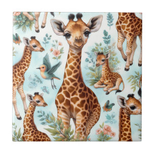 Schattige Baby Giraffe Patroon Tegeltje