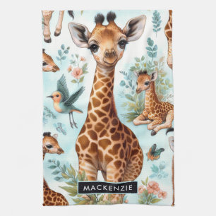 Schattige Baby Giraffe Patroon Theedoek