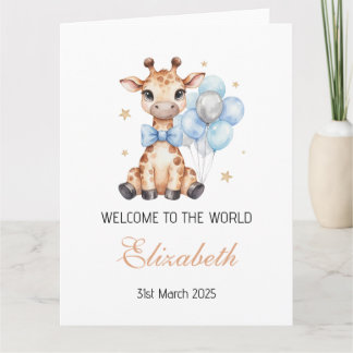 Schattige Baby Giraffe Welkom op de Wereld Kaart