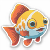 Schattige Baby Goudvis Cartoon Karakter Sticker (Voorkant)