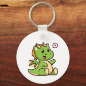 Schattige Baby Green Dragon Sleutelhanger (Voorkant)