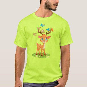 Schattige Baby hert met vlinders-47568 T-shirt