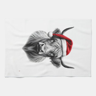 Schattige Baby Highland Koe Kerst Santa Cadeaus Xm Theedoek