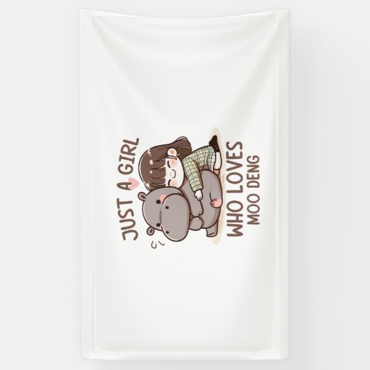 Schattige Baby Hippo, gewoon een meisje dat van Mo Spandoek (Verticaal)