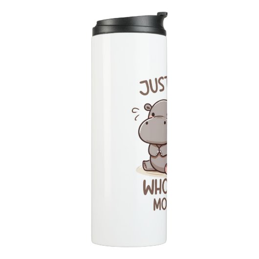 Schattige Baby Hippo, gewoon een meisje dat van Mo Thermosbeker (Gedraaid links)