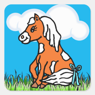 Schattige Baby Horse bruine Pony Stickers