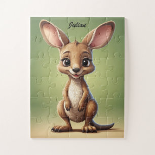 Schattige baby kangoeroe gepersonaliseerd legpuzzel