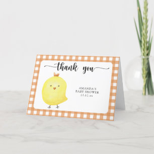 Schattige baby kip baby shower bedankt