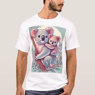 Schattige Baby Koala en moeder T-shirt ontwerp