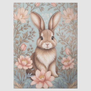 Schattige Baby Konijn Pastel Bloemen Tissuepapier