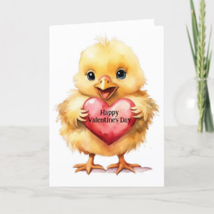 Schattige Baby Kuiken Valentijnsdag Kaart
