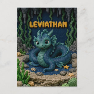 Schattige Baby Leviathan, Mythisch Briefkaart