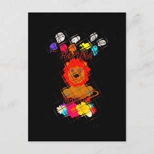 Schattige Baby Lion Art Design Motief Briefkaart