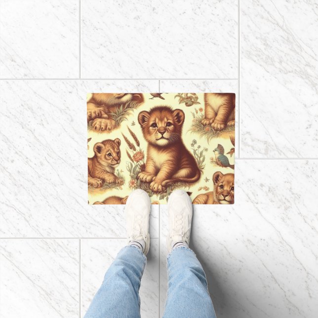  Schattige Baby Lion Pattern Deurmat (Binnen)