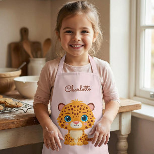 Schattige baby luipaard safari dier kinderen schort