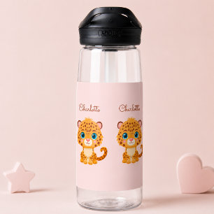 Schattige baby luipaard safari dier kinderen waterfles