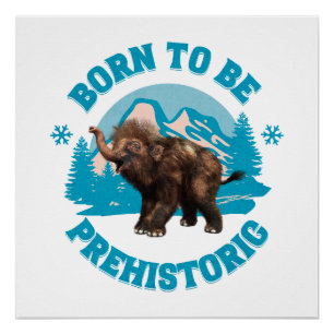 Schattige Baby Mammoet Prehistorische Kinder Verja Perfect Poster