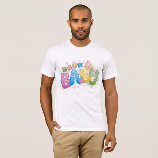 Schattige Baby Mannen T-shirt (Voorkant volledig)