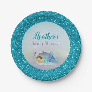 Schattige Baby Mermaid Party Paper Borden 130 Ligh Papieren Bordje