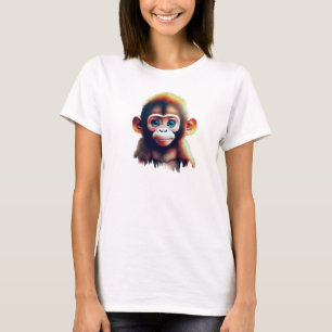 Schattige Baby Monkey in een bosrijke omgeving T-shirt