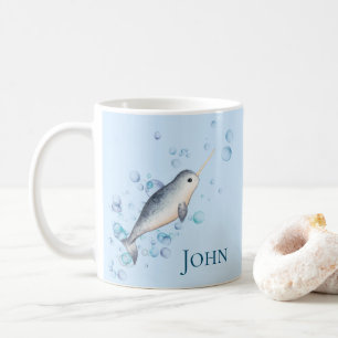Schattige baby Narwhal oceaan Bubbles Koffiemok