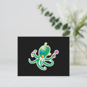 schattige baby octopus briefkaart (Staand voorkant)