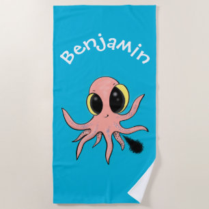 Schattige baby octopus cartoon badhanddoek