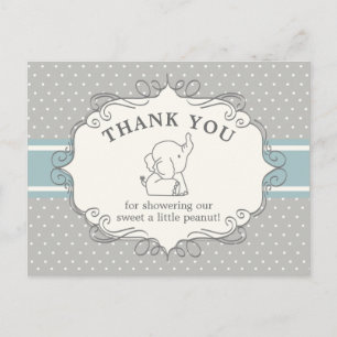 Schattige Baby Olifant Baby Shower Bedankt Briefkaart
