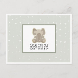 Schattige Baby Olifant Baby Shower Bedankt Briefkaart
