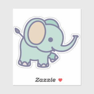 Schattige Baby Olifant Cartoon-47767 Sticker