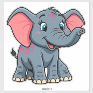 Schattige baby olifant cartoon sticker