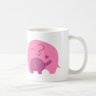 Schattige Baby Olifant en Mammie Ouders Liefde Koffiemok