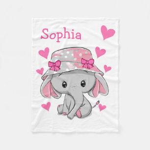 Schattige baby olifant meisje  fleece deken