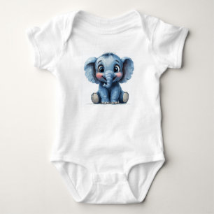 Schattige Baby olifant met grote ogen Romper